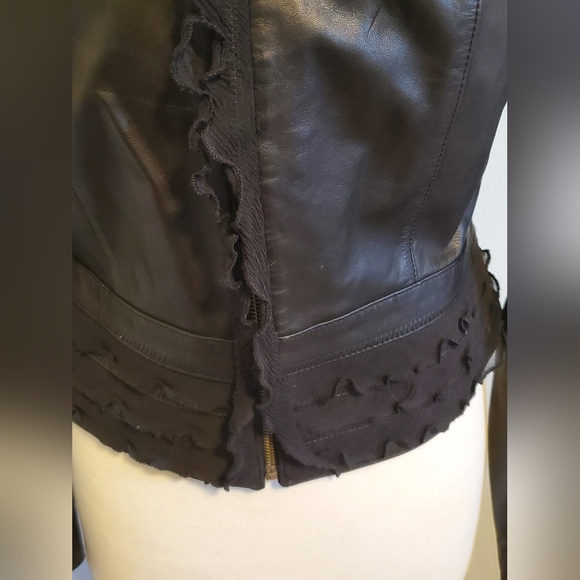 đź’ĄRAREđź’Ą vintage Lillie Rubin 1980s leather jacket - size 8 - Picture 3 of 7